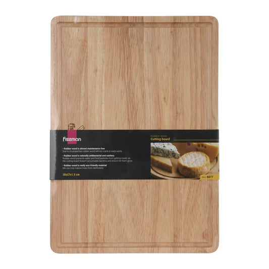 FISSMAN RUBBER WOOD CUTTING BOARD 38X27X1.5CM