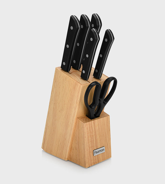 Fissman 7-Piece Knife Set Kanematsu with Wooden Block