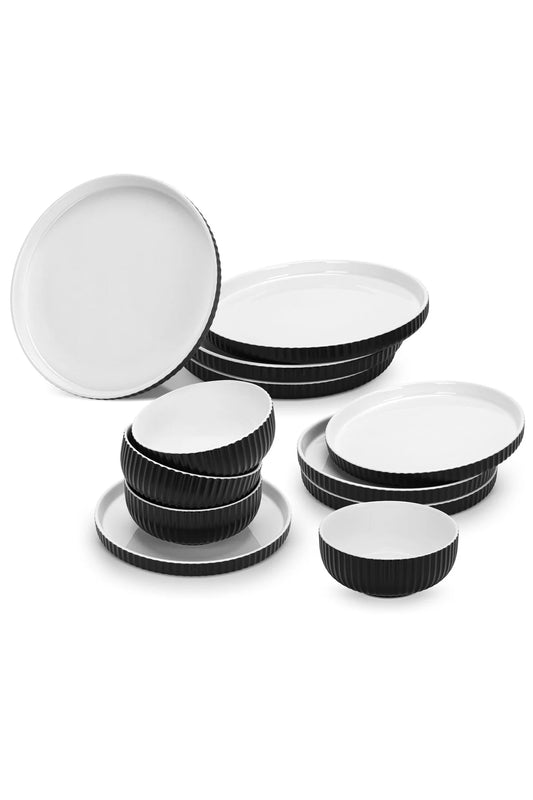 Fissman 12-Piece Tableware Set Onyx