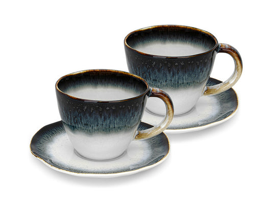 FISSMAN Set of 2 GALACTICA cups 230 ml with saucers (porcelain)