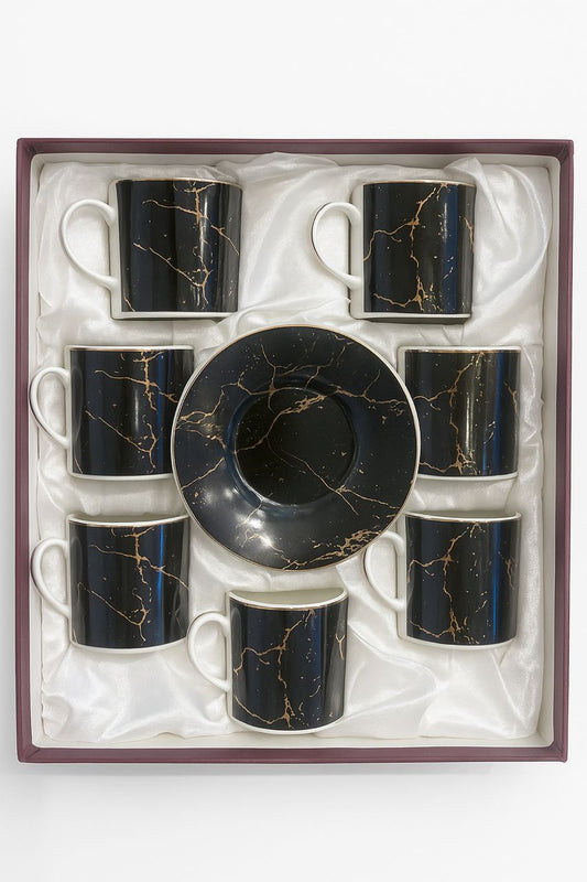 Black Coffee Cups And Saucer 12X11
