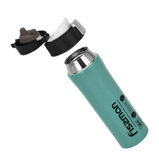 Fissman Double Wall Vacuum Travel Mug 450 Ml - Aquamarine