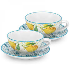 Fissman Set Of 2 Cups 200 Ml With Saucers Capri - Porcelain