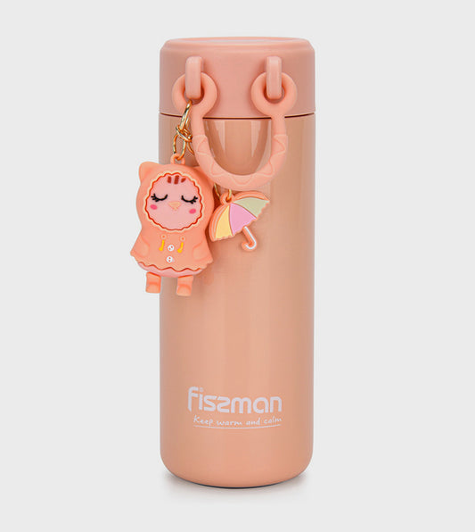 Fissman Double Wall Vacuum Flask 380 Ml Pink - Stainless Steel