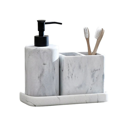 Marble 3 Pcs Bath Set White