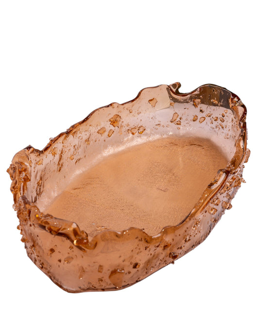 ROSE GOLD OVAL CURVY JELLY BOWL 45*23CM- CRYSTALS