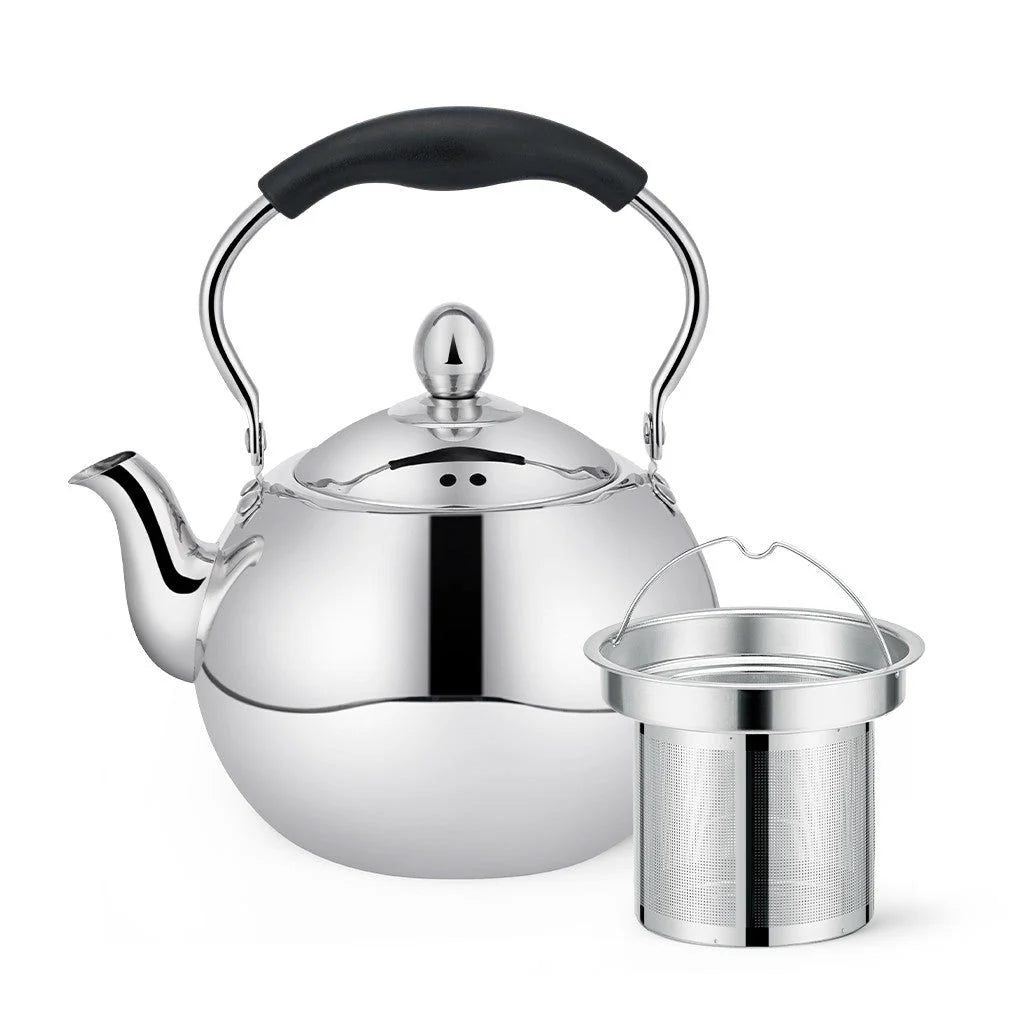 Fissman Tea Pot Fela With Steel Strainer - Stainless Steel - 1.5Ltr