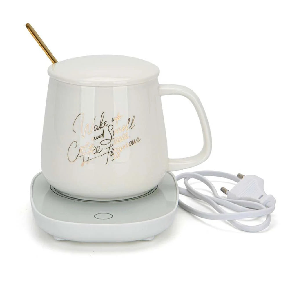 Fissman Gift Set Mug Ceramic With Warmer - 350 Ml
