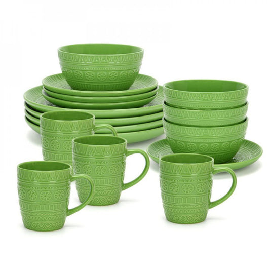 Fissman Set 16 Pcs Motif Green - Ceramic