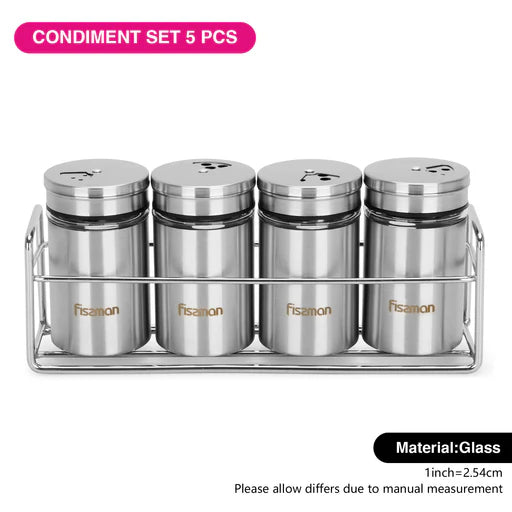 Fissman Condiment Set 5 Pcs (Glass)