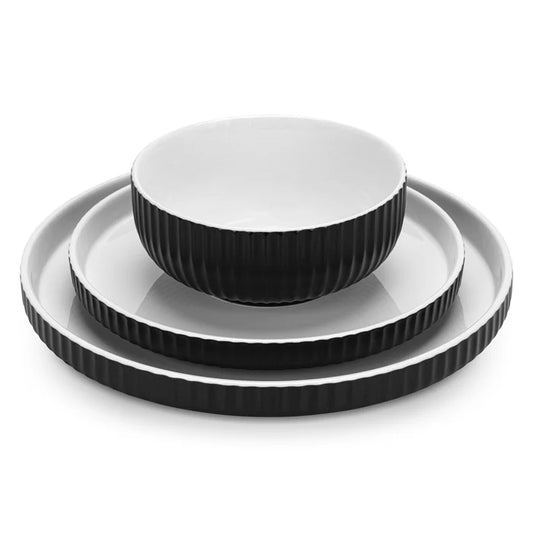 Fissman 12-Piece Tableware Set Onyx