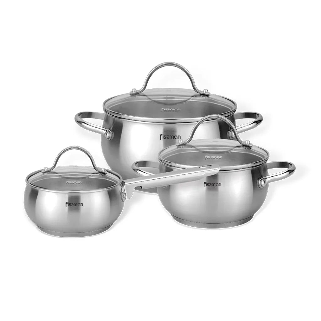 Fissman 6Pcs Cookware Set Martinez 6 Pcs With Glass Lids