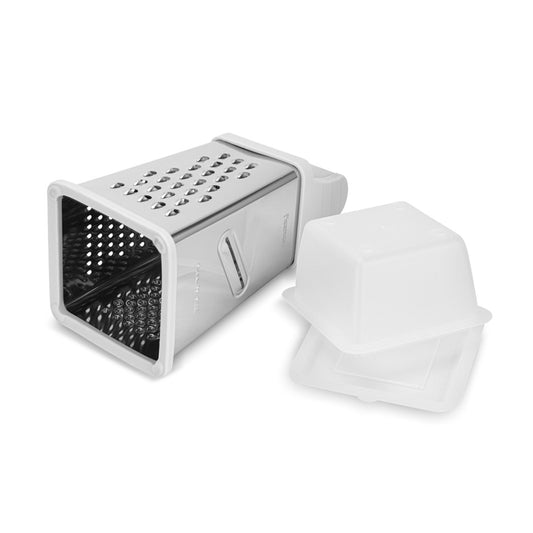 FISSMAN 20cm four-sided grater with container (stainless steel)