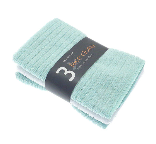Country Club Microfibre Face Cloths 3 Pack