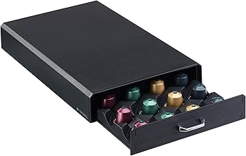 Compact BLACK Coffee Capsule Drawer Organizer