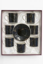 Black Coffee Cups And Saucer 12X11