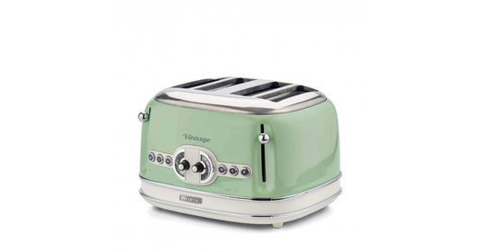 Areite Vintage 4 Slice Toaster - Cream/Green