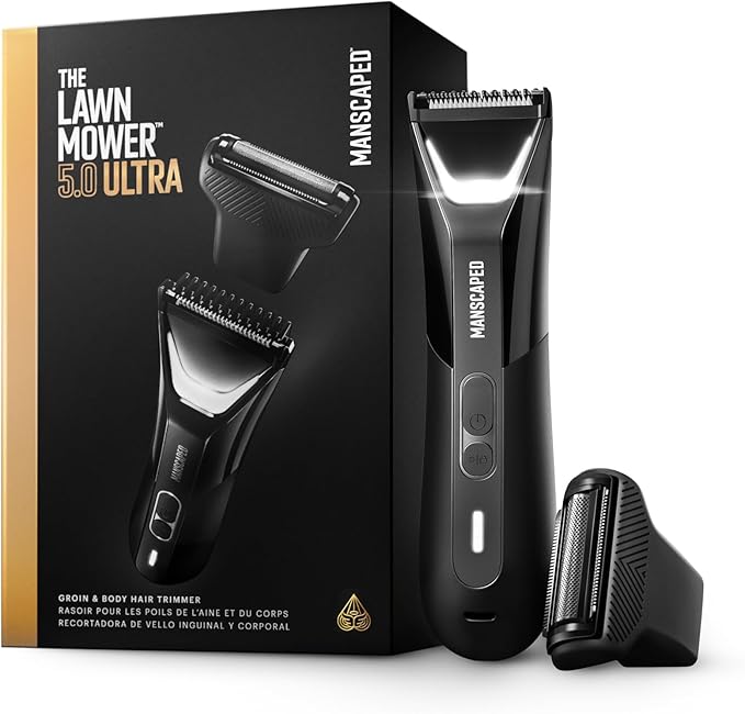 MANSCAPED The Lawn Mower 5.0 ULTRA Groin & Body Hair Trimmer – Dual-Head SkinSafe Trimmer & Foil Blades, Waterproof Wet/Dry Groomer