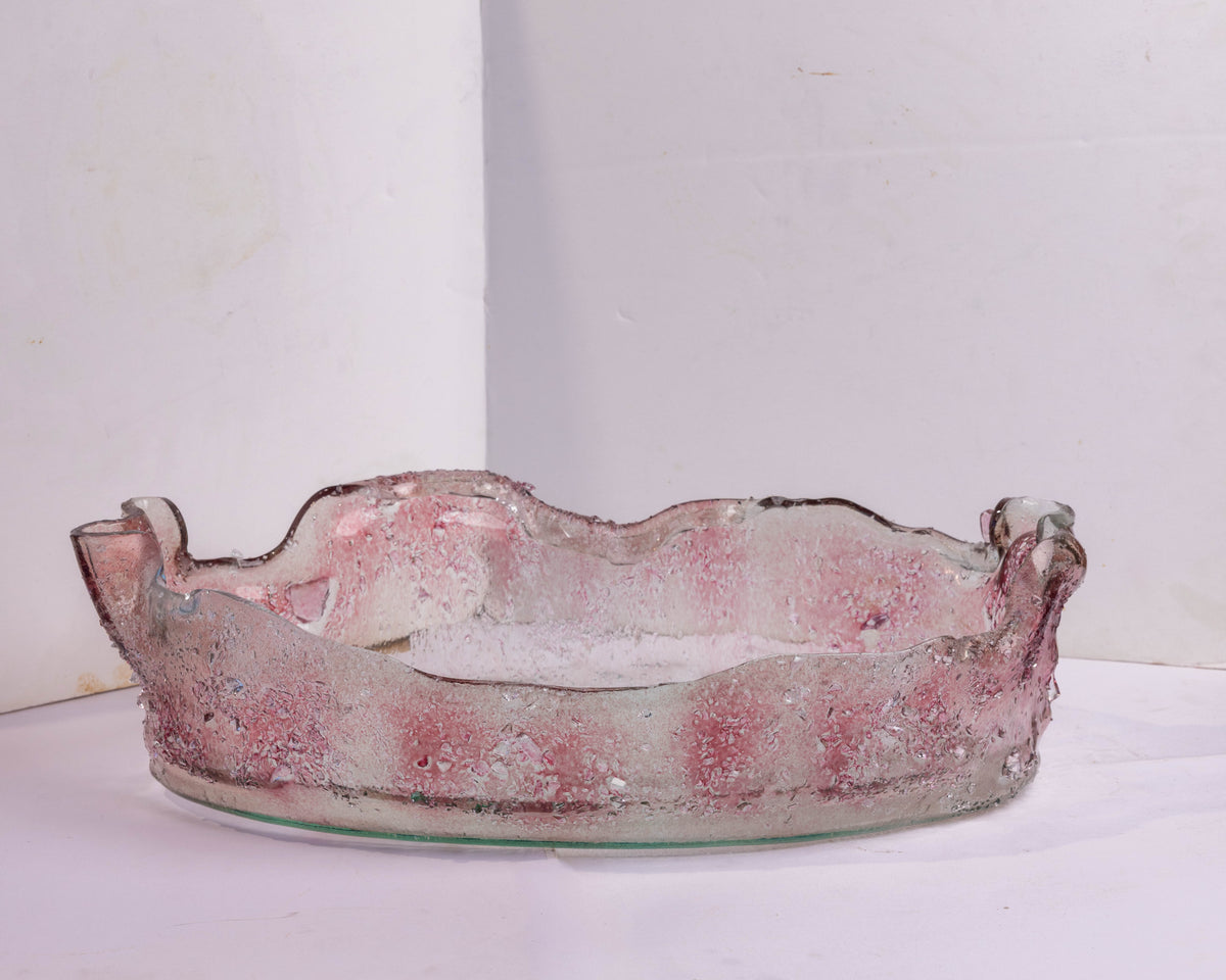 PINK OVAL CURVY JELLY BOWL 35*18CM- CRYSTALS