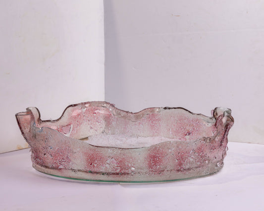 PINK OVAL CURVY JELLY BOWL 35*18CM- CRYSTALS