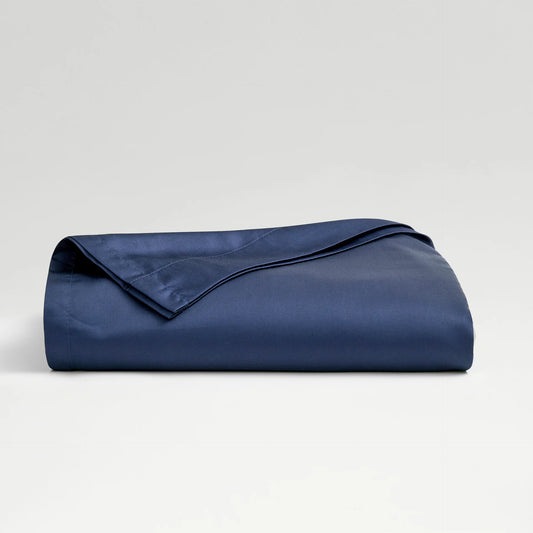 Bianca 400 Tc Sateen Plain Dyed King Flat Sheet Navy