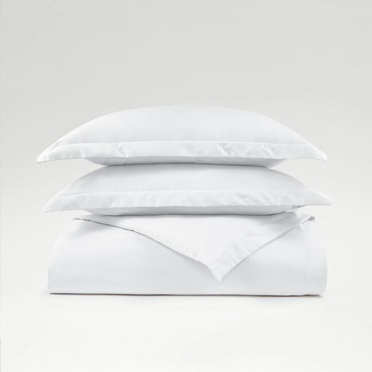 Bianca 400 Tc Sateen Plain Dyed Duvet Cover White