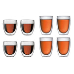 Bodum Pavina Double Wall Thermo Glasses Coffee Cups Set Of 8