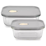 Fissman Set Of 2 Containers 450 Ml  580 Ml - Glass