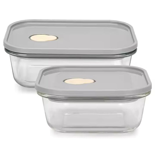 Fissman Set Of 2 Containers 450 Ml  580 Ml - Glass