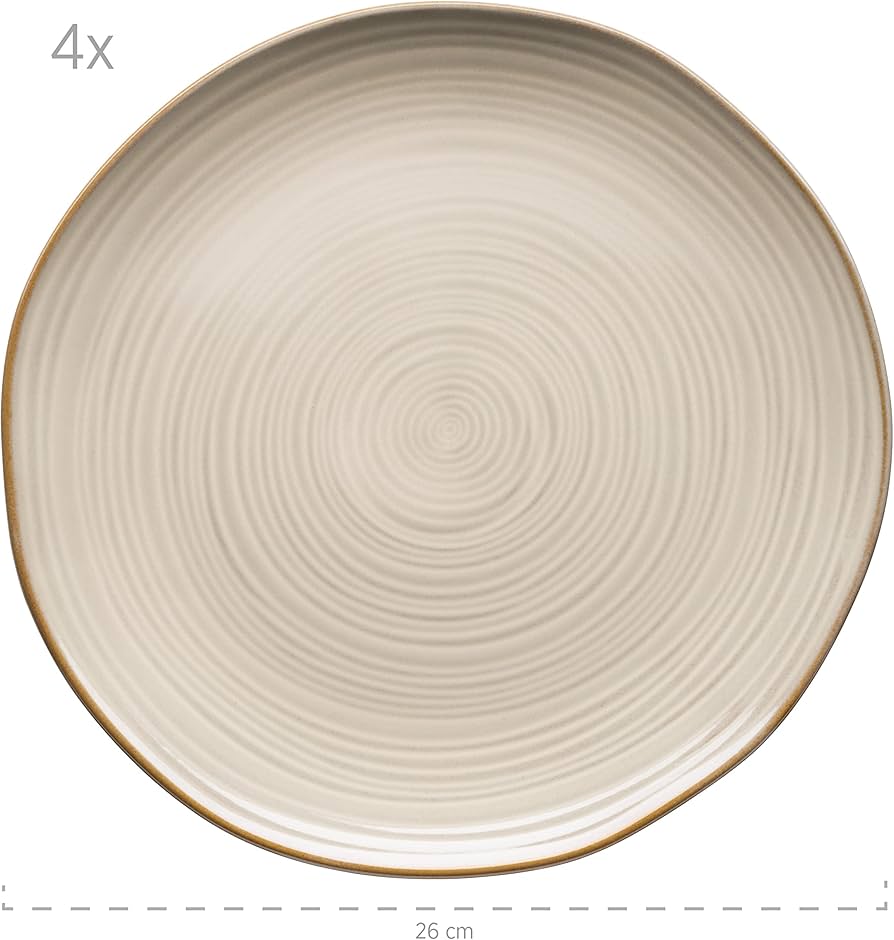 Fissman Set Of 2 Plates Firmina Beige 26 Cm - New Bone China