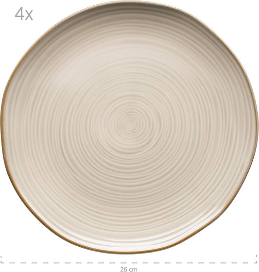 Fissman Set Of 2 Plates Firmina Beige 26 Cm - New Bone China
