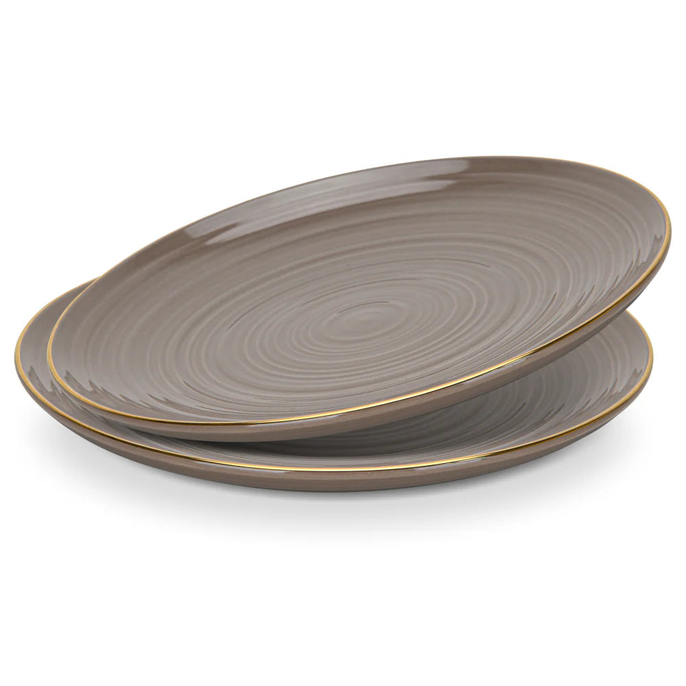 Fissman Set Of 2 Plates Firmina Brown - New Bone China