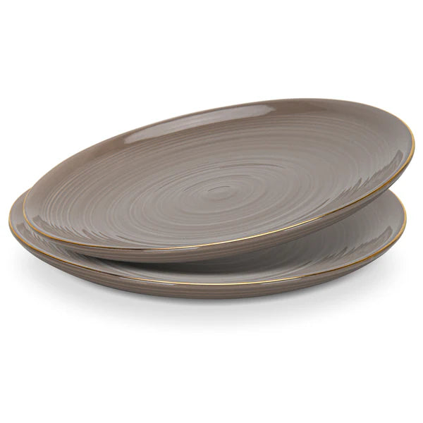 Fissman Set Of 2 Plates Firmina Brown - New Bone China