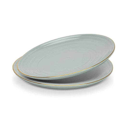Fissman Set Of 2 Plates Firmina Green - New Bone China