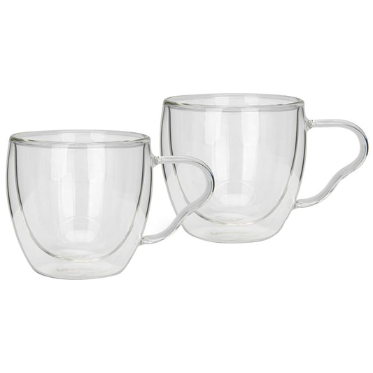 Fissman Double Wall Borosilicate Glass Cup - 90 ml - 2pcs