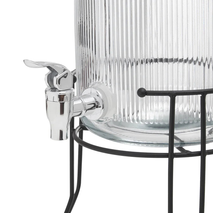 Fissman Beverage Dispenser With Stand - 3900 Ml - Glass