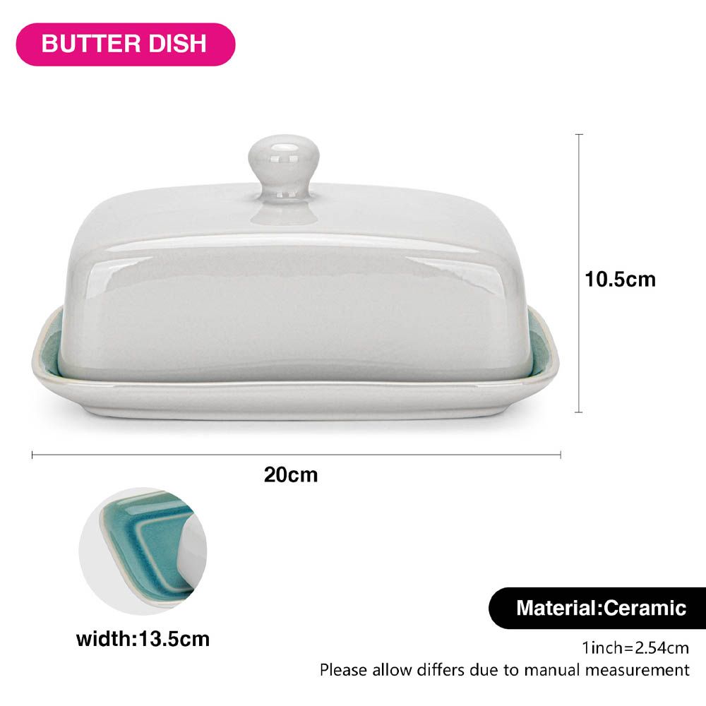 Fissman Butter Dish Celine Ceramic - Azure
