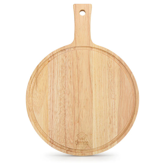 Fissman Cutting Board In Paddle Shape Rubber Wood with Handle
