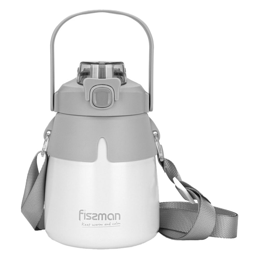Fissman Double Wall Vacuum Flask 800 Ml Gray - Stainless Steel