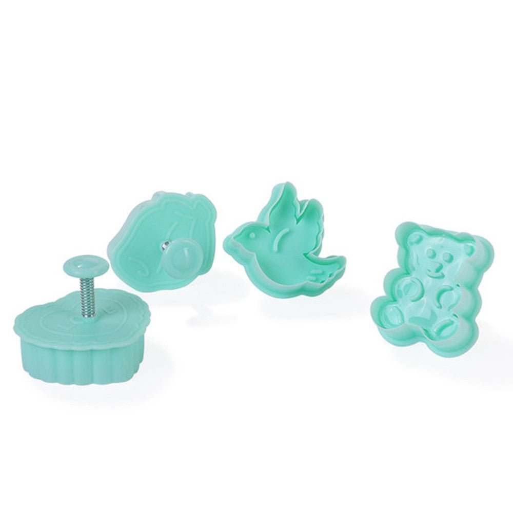 Fissman Set Of 4 Mini Cookie Cutters With Plungers - Plastic