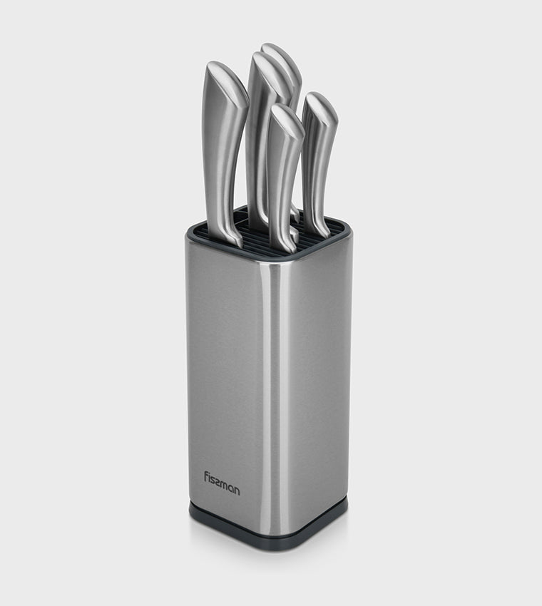 Fissman 6 Piece Knife Set Jarl With Metal Block - 420J2 Steel