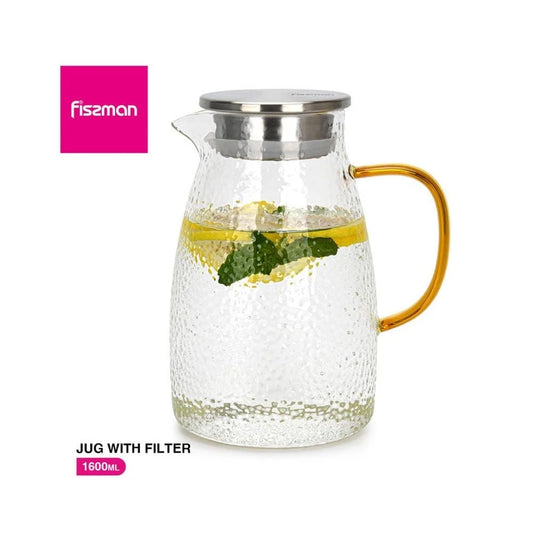 Fissman Glass Jug With Filter - 1600 Ml