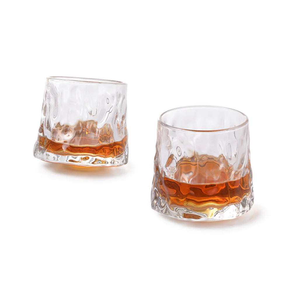 Fissman Set Of 2 Spinning Whiskey Glasses 180 Ml - Glass