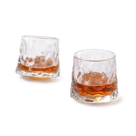 Fissman Set Of 2 Spinning Whiskey Glasses 180 Ml - Glass