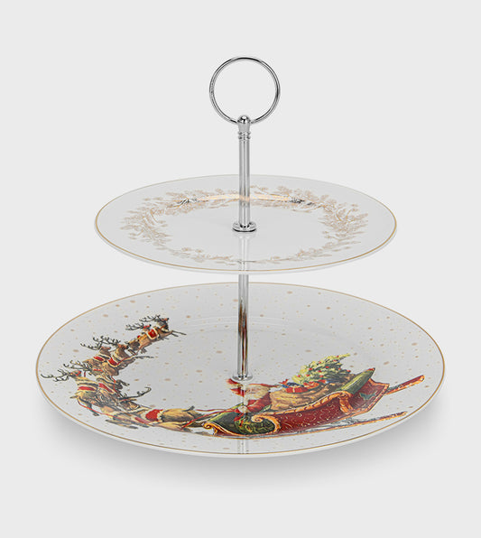 Fissman 2-Tiers Fruit Stand, 19/27cm, New Bone China