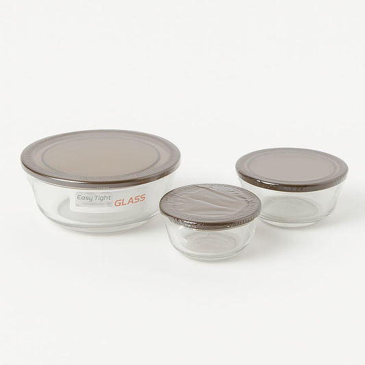 Hokoo Toughened Glass Bowl Black - 3Pcs