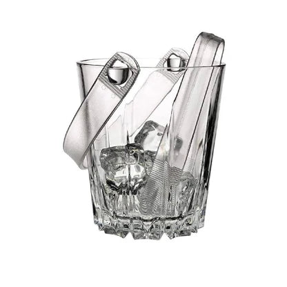 Karat Glass Ice Bucket With Plastic Tongs