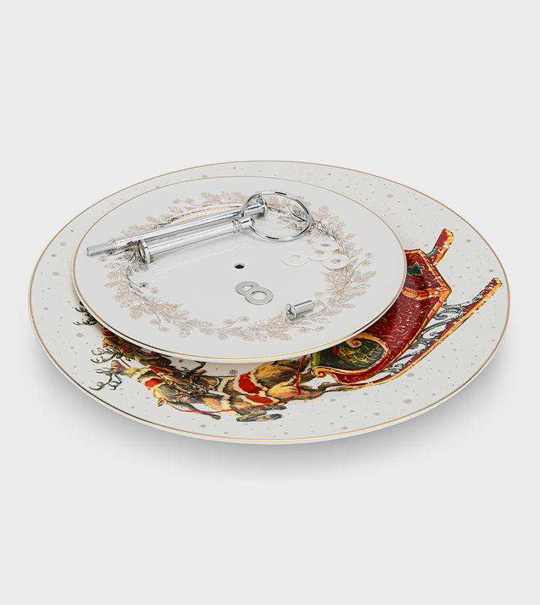 Fissman 2-Tiers Fruit Stand, 19/27cm, New Bone China
