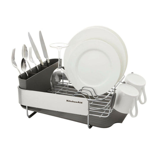 Kitchen Aid Dishrack With Stainless Steel Panel - Grey