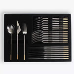 Golden Stainless Steel 24 Piece Cutlery Set Gold Plated Accent